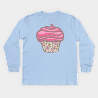 POLKA DOT CUPCAKE DREAMS Party Pink Buttercream Icing - UnBlink Studio by Jackie Tahara Kids Long Sleeve T-Shirt